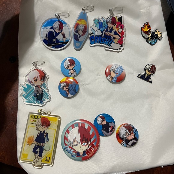 My Hero Academia Todaroki Pin + Charm LOT - Picture 1 of 5